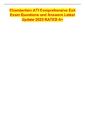 Chamberlain ATI Comprehensive Exit Exam Questions and Answers Latest Update 2023 RATED A&plus;