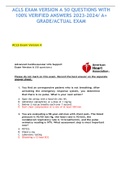 ACLS Exam Version A&B questions and answers 2023&sol;24 latest 100&percnt;CORRECT