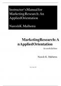 Test Bank For Marketing Research An Applied Orientation 7th Edition by Naresh K&period; Malhotra