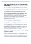 LONG TERM CARE CERTIFICATION TRAINING &lpar;8HRS&rpar; Exam Answers&period;