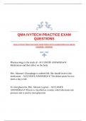 QMA IVYTECH PRACTICE EXAM QUESTIONS WITH GUARANTEED ACCURATE ANSWERS &vert;VERIFIED