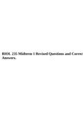 BIOL 235 Midterm 1 Revised Questions and Correct Answers. 