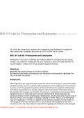 BIO 101 Lab 04, Prokaryotes and Eukaryotes GENERAL BIOLOGY I