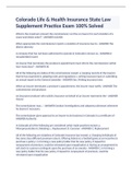 Colorado Life & Health Insurance State Law Supplement Practice Exam 100&percnt; Solved