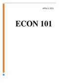 Exam (elaborations) ECON 101 