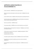 ophthalmic assistant Questions & Answers&lpar;GRADED A&plus;&rpar;