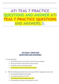 ATI TEAS 7 PRACTICE QUESTIONS AND ANSWERS.