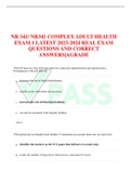 NR 341/ NR341 COMPLEX ADULT HEALTH EXAM 1 LATEST 2023-2024 REAL EXAM QUESTIONS AND CORRECT ANSWERS|AGRADE 