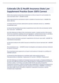 Colorado Life & Health Insurance State Law Supplement Practice Exam 100&percnt; Correct