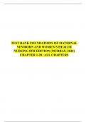Test Bank Foundations of Maternal Newborn and Women&rsquo;s Health Nursing 8th Edition &lpar;Murray&comma; 2024&rpar; Chapter 1-28 &vert; All Chapters