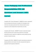 Texes Pedagogy And Professional Responsibilities PPR 160 Questions and Answers 100&percnt; Correct