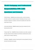 TExES Pedagogy and Professional Responsibilities PPR &lpar;160&rpar; Questions and Answers