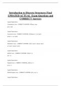 Discrete Structures  Bundled Exam Questions and CORRECT Answers