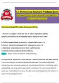 &lpar;2023 &sol; 2024&rpar; RN Maternal Newborn ATI Proctored Exam with Questions and Verified Rationalized Answers&comma; 100&percnt; Passing Score Guarantee