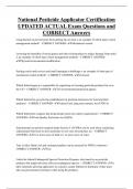 National Pesticide Applicator Certification UPDATED ACTUAL Exam Questions and  CORRECT Answers