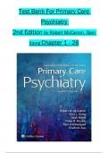 TEST BANK For Primary Care Psychiatry&comma; 2nd Edition by Robert McCarron&comma; Glen Xiong&comma; All 1-26 Chapters Covered &comma;Latest Edition ISBN 9781496349224