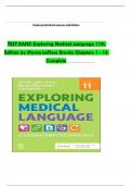 TEST BANK For Exploring Medical Language 11th Edition by Myrna LaFleur Brooks&comma; Verified Chapters 1 - 16&comma; Complete Newest Version 2024-2025&period;