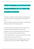 TEXES Pedagogy and Professional Responsibilities EC-12 &lpar;160&rpar; with Complete Solutions