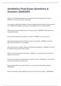 Aesthetics Final Exam Questions & Answers 2024&sol;2025