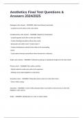 Aesthetics Final Test Questions & Answers 2024&sol;2025