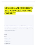 NU 650 EXAM QUESTIONS AND ANSWERS 2023 100% CORRECT 