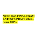 NURS 6665 FINAL EXAM LATEST UPDATE 2023 – Score 100%