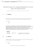 Test Bank Solutions For Strategic Management&colon; Text and Cases 10th Edition By Dess