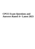 CPCE Exam Questions and Answers Rated A+ Latest 2023 | CPCE Questions and Answers Latest Updated 2023 Graded A+ & AAPC CPC Exam Compliance and Regulatory 2022.