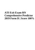 ATI Exit Exam RN Comprehensive Predictor 2019 Form D | Score 100%
