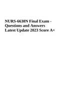 NURS-6630N Final Exam - Questions and Answers Latest Update 2023 Score A+