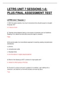 LETRS UNIT 7 SESSIONS 1-6; UNIT 7 FINAL ASSESSMENT TEST. QUESTIONS WITH ANSWERS.