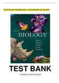 TEST BANK FOR BIOLOGY 12TH EDITION BY RAVEN 
