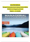 SOLUTION MANUAL Managerial Accounting Tools for Business Decision Making 9th Edition by Jerry J&period; Weygandt&comma; Paul D&period; Kimmel All Chapters 1-14&comma; Complete
