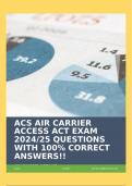 ACS AIR CARRIER ACCESS ACT EXAM 2024&sol;25 QUESTIONS WITH 100&percnt; CORRECT ANSWERS&excl;&excl;
