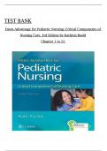 Test bank For Davis Advantage for Pediatric Nursing&colon; Critical Components of Nursing Care 3rd Edition by Kathryn Rudd&comma; All Chapters 1 to 22 complete Verified editon ISBN&colon;9781719645706