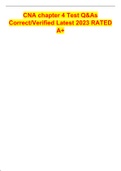 CNA chapter 4 Test Q&As Correct&sol;Verified Latest 2023 RATED A&plus;CNA chapter 4 Test Q&As Correct&sol;Verified Latest 2023 RATED A&plus;