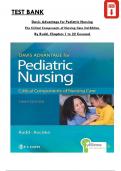 Test bank For Pediatric Nursing&colon; Critical Components of Nursing Care 3rd Edition by Kathryn Rudd&comma; ISBN&colon; 9781719645706&comma; All 22 Chapters Covered&comma; Verified Latest Edition
