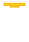 CNA Chapter 4 exam Questions and Answers Rated A&plus; New Update 2023 Correct&sol;Verified