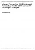 Advanced Pharmacology NSG 533&sol;Advanced Pharmacology NSG 533 2024 Questions with answers&sol; get it 100&percnt; right&excl;&excl;