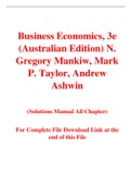 Business Economics, 3e (Australian Edition) N. Gregory Mankiw, Mark P. Taylor, Andrew Ashwin (Solution Manual)