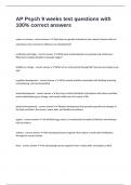 AP Psych 9 weeks test questions with 100&percnt; correct answers
