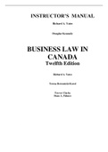 Business Law in Canada, 12th  Canadian Edition, 12e Richard  Yates, Teresa Bereznicki-Korol, Trevor Clarke (Solution Manual)