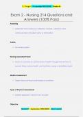 Exam 2 - Nursing 214 Questions and  Answers &lpar;100&percnt; Pass&rpar;
