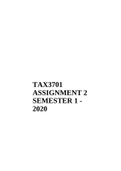 TAX3701 ASSIGNMENT 2 SEMESTER 1 - 2020