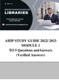 AHIP STUDY GUIDE Questions and Answers 2022/2023 | Verified Answers