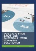 ODS 23070 FINAL EXAM &vert; 225 QUESTIONS &vert; WITH COMPLETE SOLUTIONS&excl;&excl;