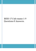 BIOD 171 lab exams 1-9 Questions & Answers.