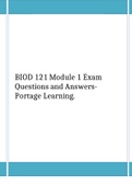 BIOD 121 Module 1 Exam Questions and Answers- Portage Learning&period;