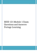 BIOD 121 Module 1 Exam Questions and Answers- Portage Learning.