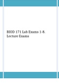 BIOD 171 Lab Exams 1-8. Lecture Exams Questions & Answers